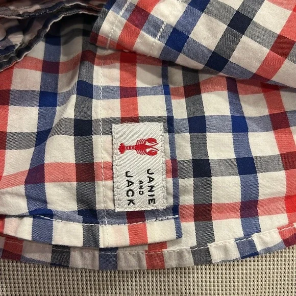 Janie and Jack Checkered Button Down Shirt Toddler Size 2 - Picture 4 of 10